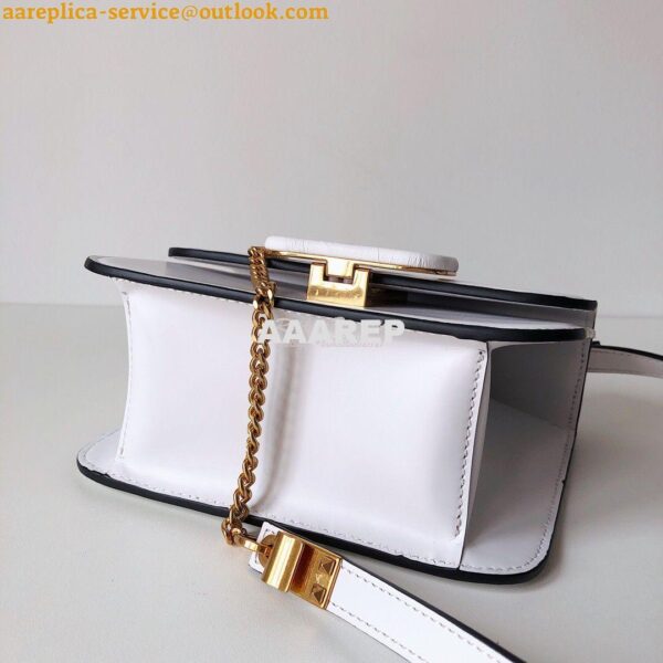 Replica Valentino Small Vsling Shiny Calfskin Shoulder Bag TW2B0F01 Wh 6