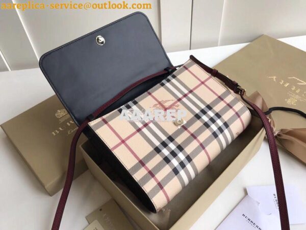 Replica Burberry Loxley Crossbody Bag in Haymarket Brown 4