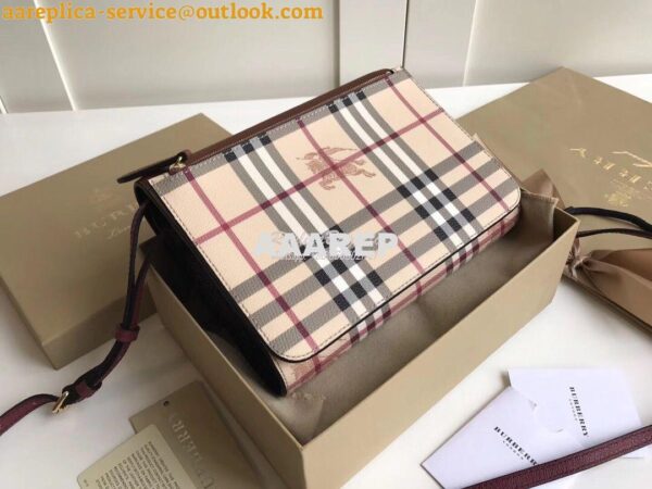 Replica Burberry Loxley Crossbody Bag in Haymarket Brown 7