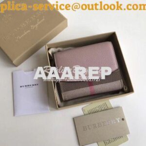 Replica Burberry Luna House Check Canvas and Leather Flap Compact Wall 2