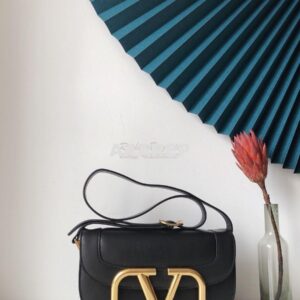 Replica Valentino Supervee Crossbody Calfskin Bag VW2B0G09 Black