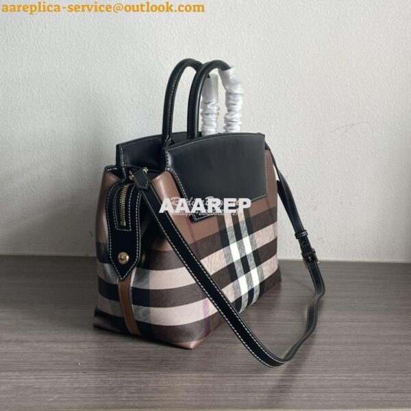 Replica Burberry Medium Catherine Check & Leather Shoulder Bag Birch B 3