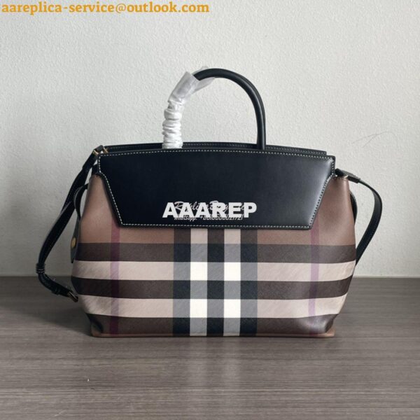 Replica Burberry Medium Catherine Check & Leather Shoulder Bag Birch B 7