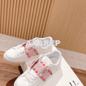 Replica Valentino Open Sneaker In Calfskin Leather with Rockstuds WS07 2