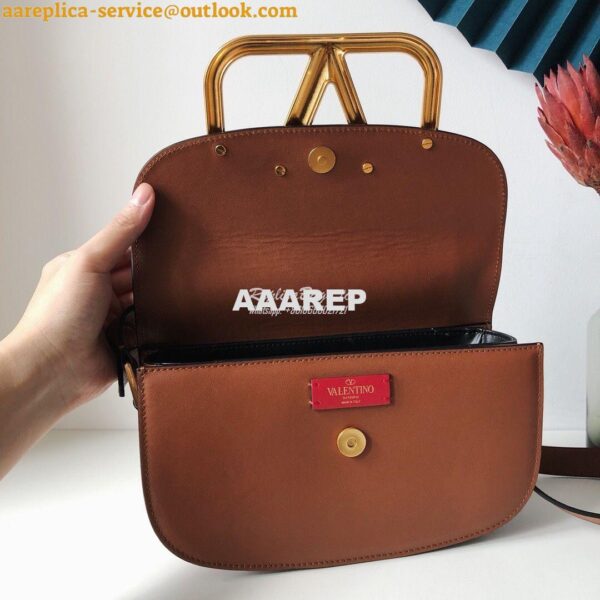 Replica Valentino Supervee Crossbody Calfskin Bag VW2B0G09 Brown 4