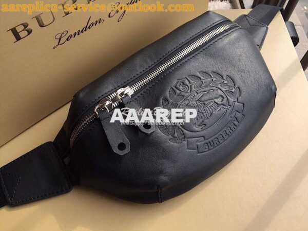 Replica Burberry Medium Embossed Crest Leather Bum Bag