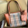 Replica Burberry Small Canter in Horseferry Check Tote Bag with Leathe 2