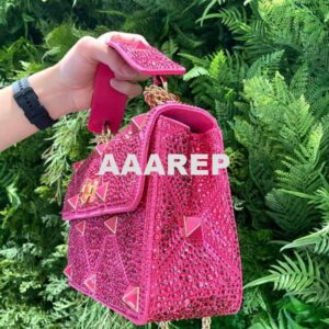 Replica Valentino V0082 Vsling Mini Bag With Sparkling Embroidery Plum 2