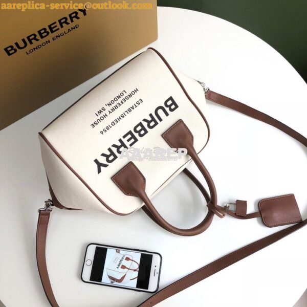 Replica Burberry Small Horseferry Print Canvas Cube Bag 5