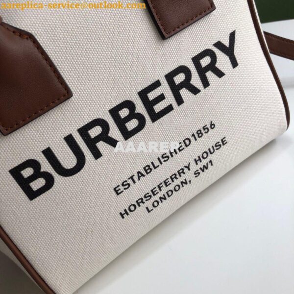 Replica Burberry Small Horseferry Print Canvas Cube Bag 6