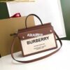 Replica Burberry Small Icon Stripe E-canvas Portrait Tote Bag 2