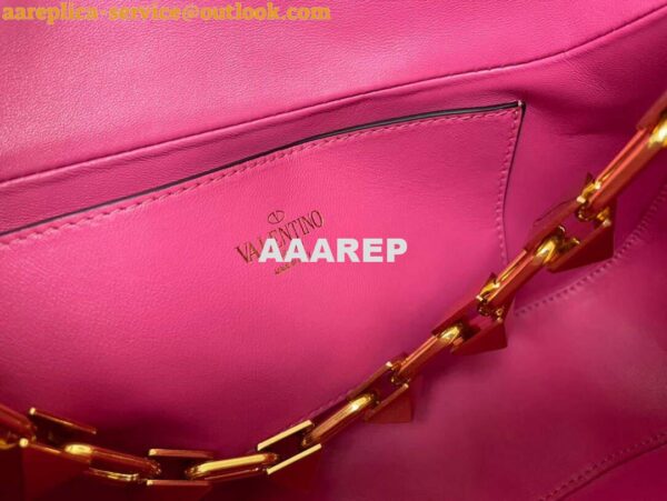 Replica Valentino V0570 Stud Sign Grainy Calfskin Hobo Bag Plum 7