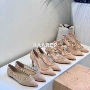 Replica Valentino Rockstud Lace Cage Pump 65mm Nude