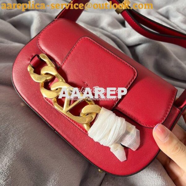 Replica Valentino VLogo Chain Calfskin Shoulder Bag 1W2B0K Red 4