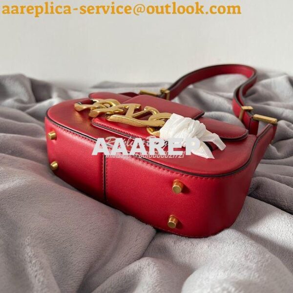 Replica Valentino VLogo Chain Calfskin Shoulder Bag 1W2B0K Red 7