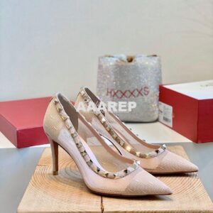 Replica Valentino Rockstud Lace Pump 85mm Nude