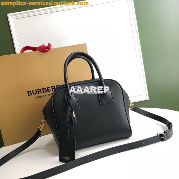 Replica Burberry Small Leather Cube Bag Black 3