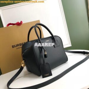 Replica Burberry Small Leather Cube Bag Black 2