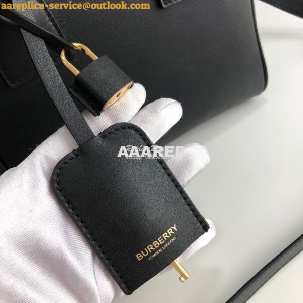 Replica Burberry Small Leather Cube Bag Black 6