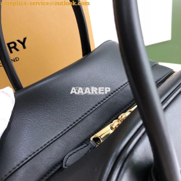 Replica Burberry Small Leather Cube Bag Black 7