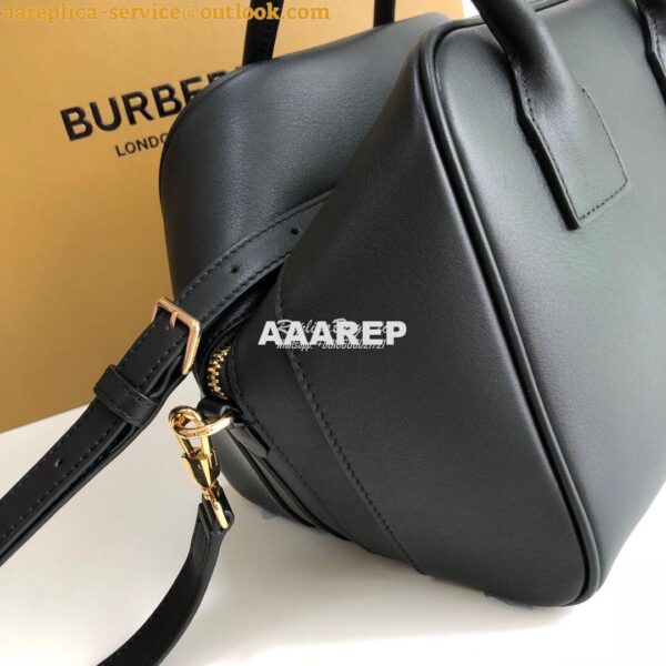 Replica Burberry Small Leather Cube Bag Black 8