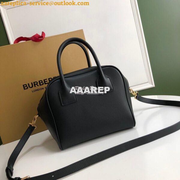 Replica Burberry Small Leather Cube Bag Black 10