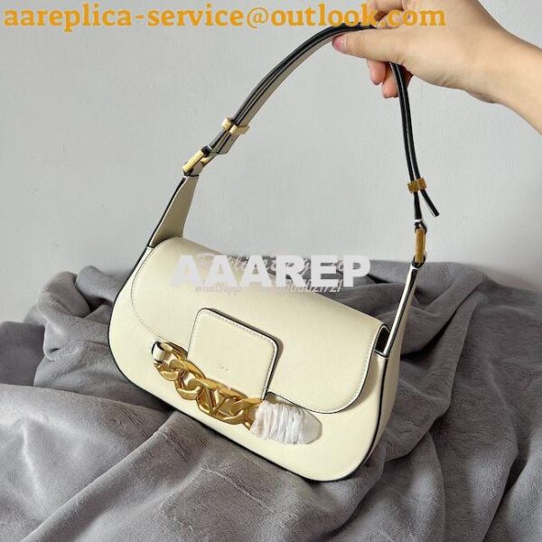 Replica Valentino VLogo Chain Calfskin Shoulder Bag 1W2B0K White 13