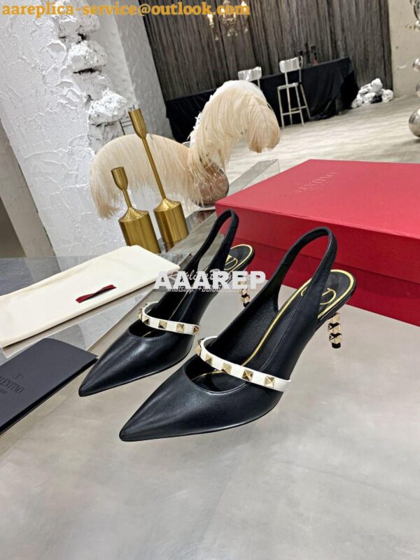 Replica Valentino Rockstud Slingback Pump With Sculpted Heel in Kidski 7