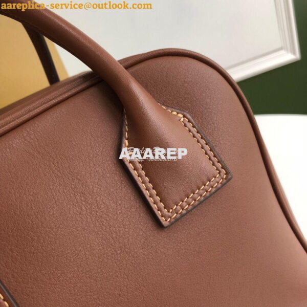 Replica Burberry Small Leather Cube Bag Brown 10