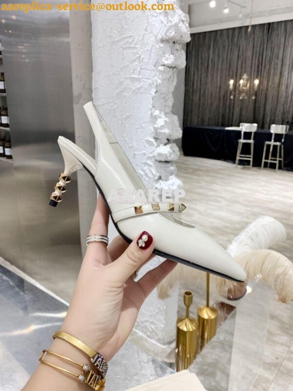 Replica Valentino Rockstud Slingback Pump With Sculpted Heel in Kidski 4