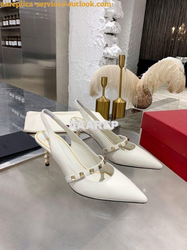 Replica Valentino Rockstud Slingback Pump With Sculpted Heel in Kidski 7