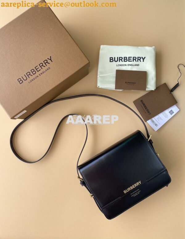 Replica Burberry Small Leather Grace Bag 595155 Black 3