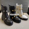 Replica Valentino Roman Stud Calfskin Combat Boot 40mm White 2