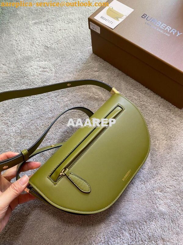 Replica Burberry Small Leather Olympia Bag 80363811 Juniper Green 5