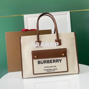 Replica Burberry Small Medium Two-tone Canvas and Leather Freya Tote 8 2