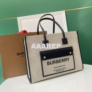 Replica Burberry Small Medium Two-tone Canvas and Leather Freya Tote 8 2