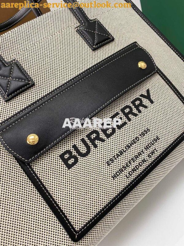 Replica Burberry Small Medium Two-tone Canvas and Leather Freya Tote 8 12