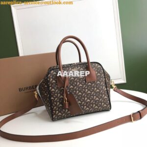 Replica Burberry Small Monogram Stripe E-canvas Cube Bag