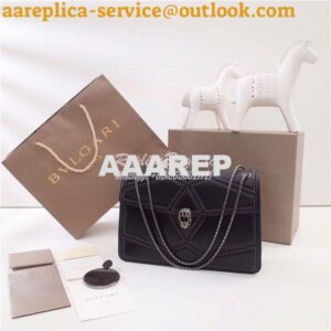 Replica BVLGARI 'Serpenti Forever' Flap cover bag 284173 black with si