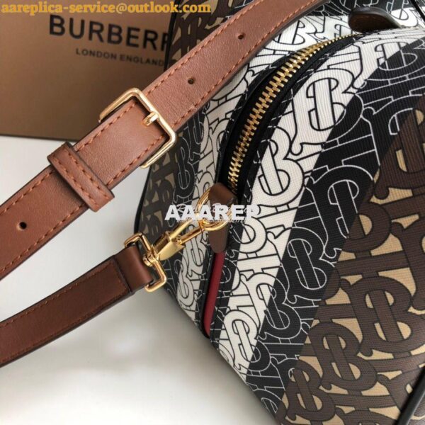 Replica Burberry Small Monogram Stripe E-canvas Cube Bag 10