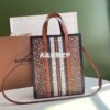 Replica Burberry Small Monogram Stripe E-canvas Cube Bag