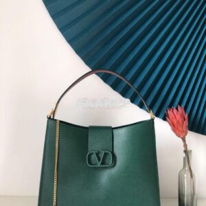 Replica Valentino Vsling Grainy Calfskin Hobo Bag 50027 Green