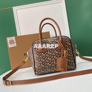 Replica Burberry Small Montage Print Leather Cube Bag