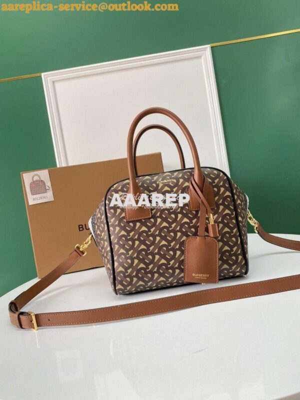 Replica Burberry Small Montage Print Leather Cube Bag