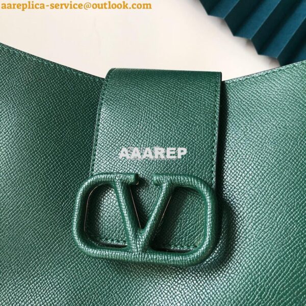 Replica Valentino Vsling Grainy Calfskin Hobo Bag 50027 Green 4