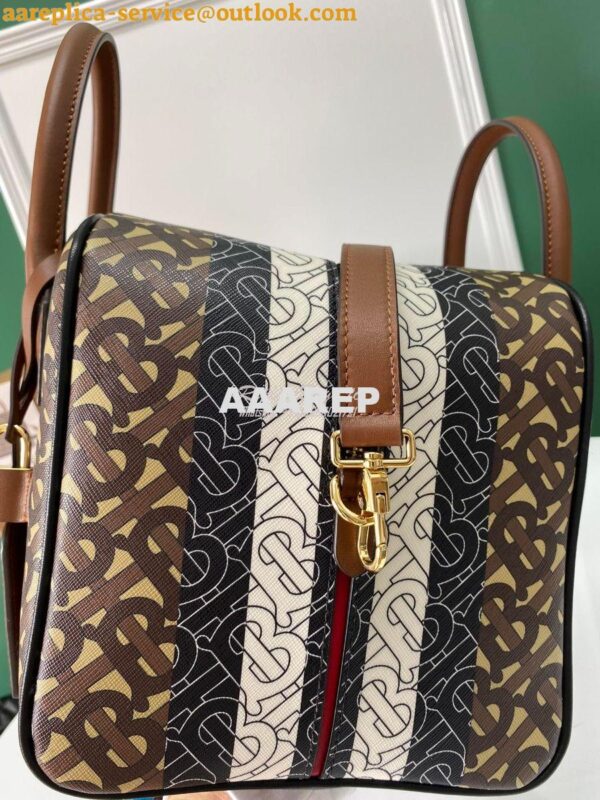 Replica Burberry Small Montage Print Leather Cube Bag 7