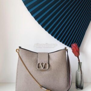 Replica Valentino Vsling Grainy Calfskin Hobo Bag 50027 Grey