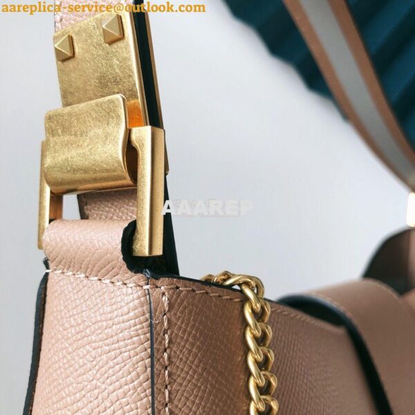 Replica Valentino Vsling Grainy Calfskin Hobo Bag 50027 Nude 4