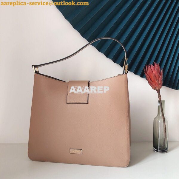 Replica Valentino Vsling Grainy Calfskin Hobo Bag 50027 Nude 6