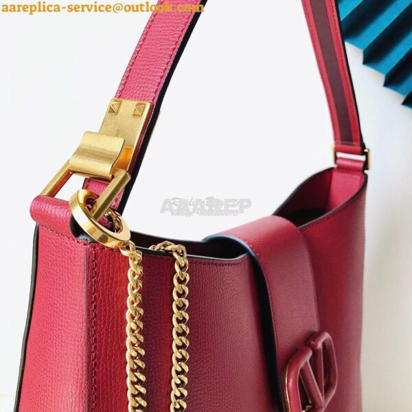 Replica Valentino Vsling Grainy Calfskin Hobo Bag 50027 Red 4
